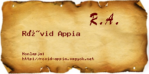 Rövid Appia névjegykártya